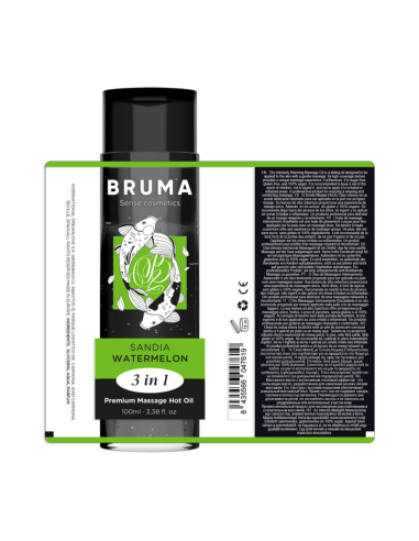 BRUMA ACEITE DE MASAJE PREMIUM EFECTO CALOR SABOR SANDIA 3 EN 1 100 ML