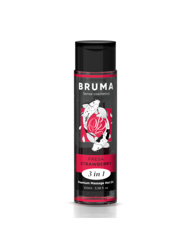 BRUMA ACEITE DE MASAJE PREMIUM EFECTO CALOR SABOR FRESA 3 EN 1 100 ML