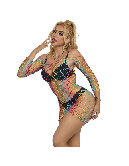 SUBBLIME 952426 VESTIDO DE REJILLA MANGA LARGA ARCOIRIS TALLA ANICA