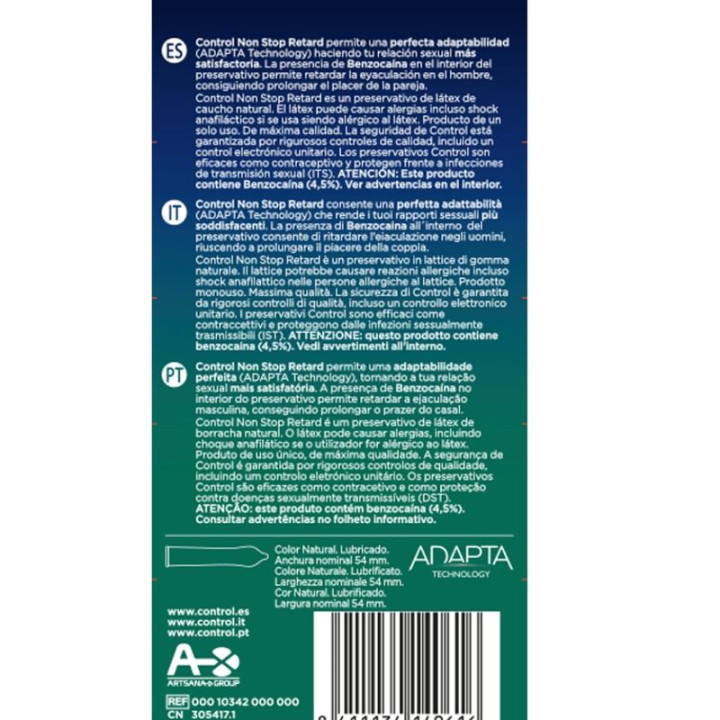 CONTROL NON STOP RETARD PRESERVATIVOS 12 UNIDADES