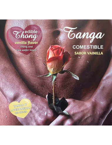 HOTFLOWERS TANGA 2 PEZONES OBLEA VAINILLA HOMBRE es pt en fr it