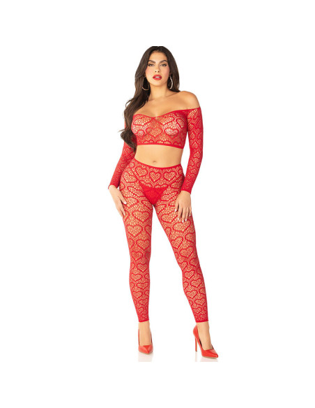 LEG AVENUE CROP TOP MEDIAS ROJO TALLA ANICA
