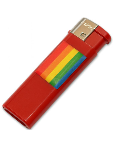 PRIDE MECHERO ROJO CON BANDERA LGBT