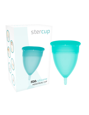 STERCUP COPA MENSTRUAL FDA SILICONA AQUAMARINA TALLA L