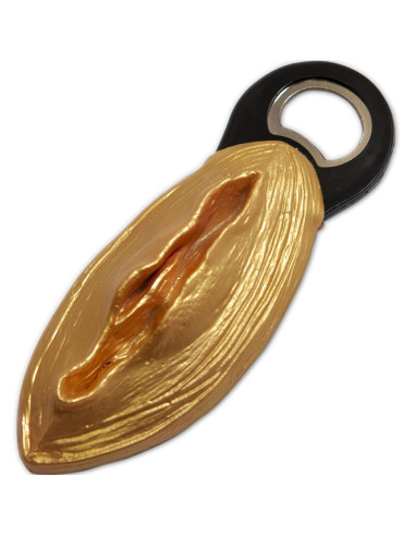 DIABLO PICANTE ABRIDOR NEGRO CON FORMA VAGINA DORADO