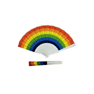 PRIDE ABANICO MADERA BANDERA ARCOIRIS