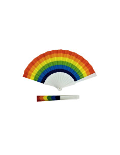 PRIDE ABANICO MADERA BANDERA ARCOIRIS