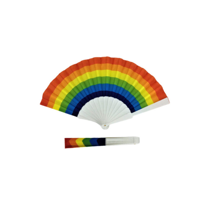 PRIDE ABANICO MADERA BANDERA ARCOIRIS