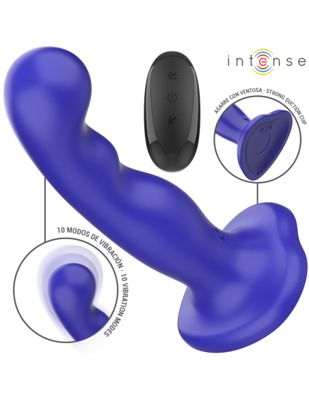 INTENSE SHORTY VIBRADOR CON VENTOSA AZUL CONTROL REMOTO