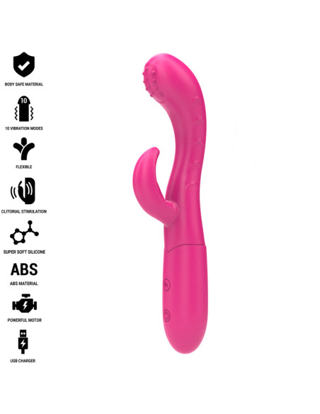INTENSE AMARA VIBRADOR CON LENGUA ESTIMULADORA 10 VIBRACIONES ROSA