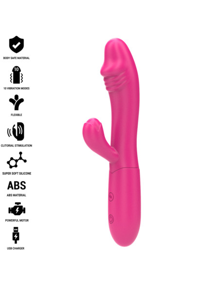 INTENSE IVY VIBRADOR FLEXIBLE 10 VIBRACIONES CON LENGUA ESTIMULADORA ROSA