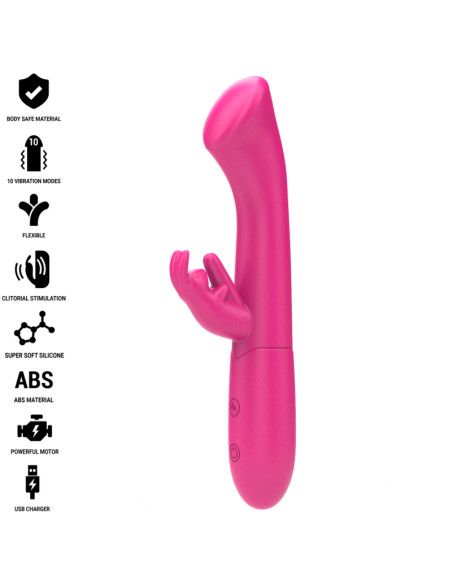INTENSE JULIETA VIBRADOR RABBIT 186 CM 10 VIBRACIONES ROSA