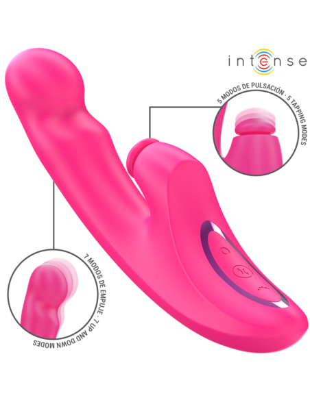 INTENSE EMI VIBRADOR 135 CM MULTIFUNCIAN 3 EN 1 10 VIBRACIONES ROSA