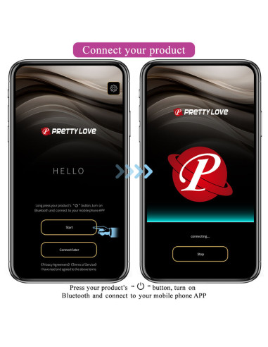 PRETTY LOVE HECTOR VIBRADOR ELECTROSHOCK POR CONTROL POR APP LILA