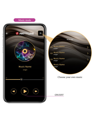 PRETTY LOVE HECTOR VIBRADOR ELECTROSHOCK POR CONTROL POR APP LILA
