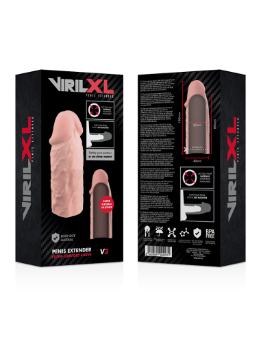 VIRILXL EXTENSION DE PENE LIQUID SILICONE V3 NATURAL