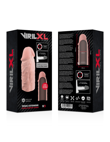 VIRILXL EXTENSION DE PENE LIQUID SILICONE V3 NATURAL VIRILXL EXTENSION DE PENE LIQUID SILICONE V3 NATURAL
