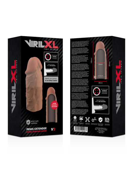 VIRILXL EXTENSION DE PENE LIQUID SILICONE V3 MARRON VIRILXL EXTENSION DE PENE LIQUID SILICONE V3 MARRON
