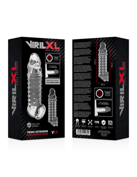 VIRILXL EXTENSION Y FUNDA DE PENE V11 TRANSPARENTE VIRILXL EXTENSION Y FUNDA DE PENE V11 TRANSPARENTE