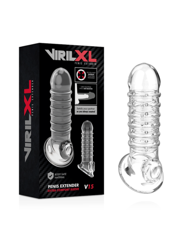 VIRILXL EXTENSION Y FUNDA DE PENE V15 TRANSPARENTE