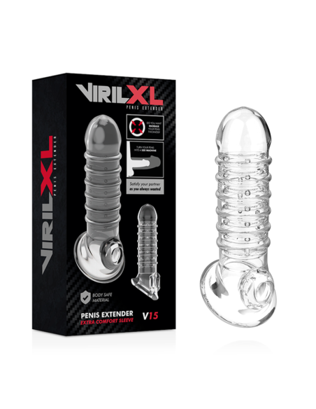 VIRILXL EXTENSION Y FUNDA DE PENE V15 TRANSPARENTE VIRILXL EXTENSION Y FUNDA DE PENE V15 TRANSPARENTE