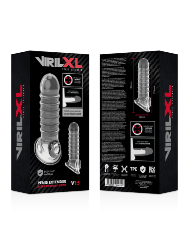 VIRILXL EXTENSION Y FUNDA DE PENE V15 TRANSPARENTE