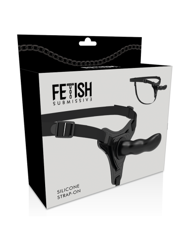 FETISH SUBMISSIVE HARNESS SILICONA NEGRO G SPOT 16 CM