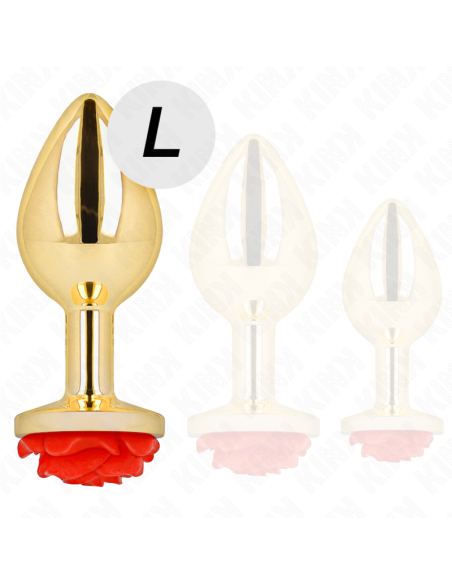KINK PLUG ANAL DORADO ROSA ROJA TALLA L