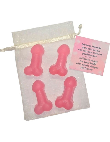 DIABLO PICANTE 4 MINI JABONES PERFUMADOS FORMA PENE ROSA