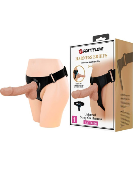 PRETTY LOVE HARNESS BRIEFS ARNES UNIVERSAL CON DILDO JERRY 218 CM NATURAL PRETTY LOVE HARNESS BRIEFS ARNES UNIVERSAL CON DILDO JERRY 218 CM NATURAL