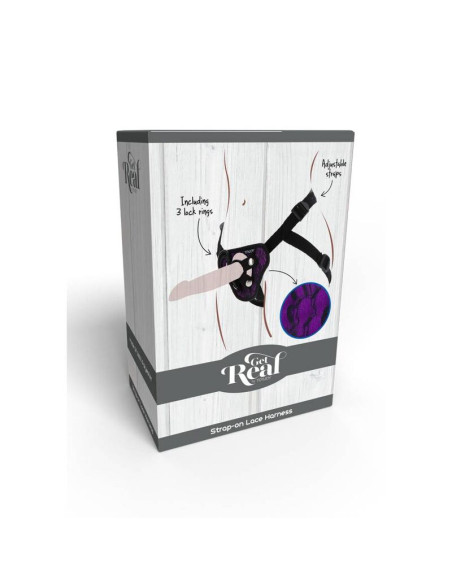 GET REAL STRAP ON LACE HARNES MORADO GET REAL STRAP ON LACE HARNES MORADO