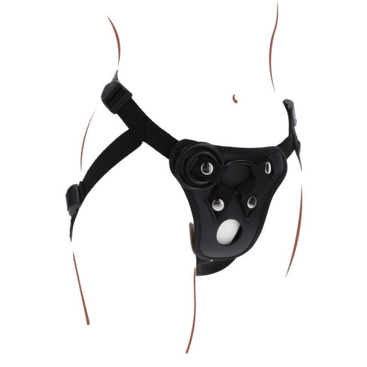 GET REAL STRAP ON PLEASURE HARNES NEGRO