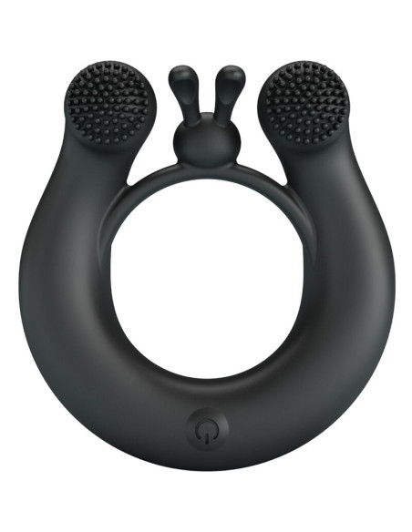 PRETTY LOVE DAHLIA ANILLO VIBRADOR ESTIMULADOR DE CLATOIS 12 VIBRACIONES NEGRO