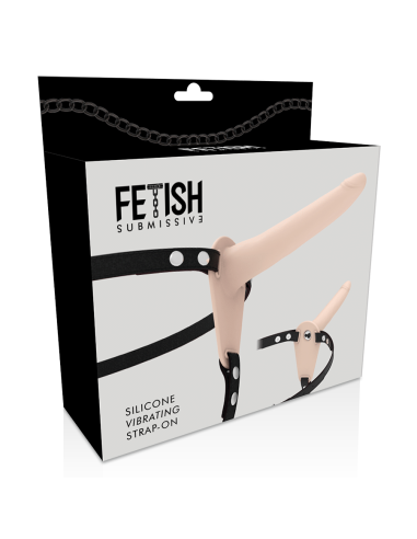 FETISH SUBMISSIVE HARNESS VIBRADOR SILICONA FLESH 15 CM