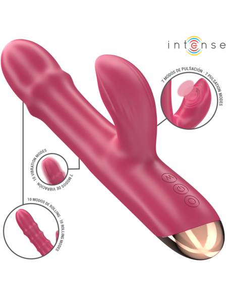 INTENSE CHLOE VIBRADOR MULTIFUNCIAN 3 EN 1 ROJO