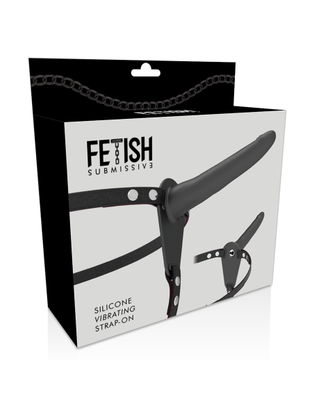 FETISH SUBMISSIVE HARNESS VIBRADOR SILICONA NEGRO 15 CM FETISH SUBMISSIVE HARNESS VIBRADOR SILICONA NEGRO 15 CM