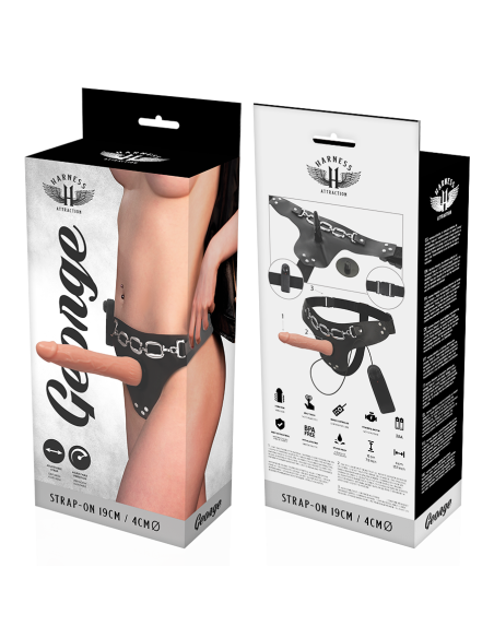 HARNESS ATTRACTION ARNES GEORGE REALISTICO VIBRADOR 19 CM O 4 CM
