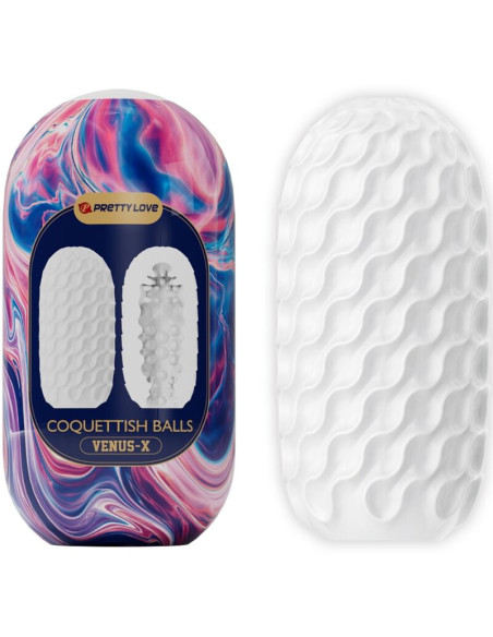 PRETTY LOVE COQUETTISH BALLS MASTURBADOR MASCULINO SILICONA BLANCO