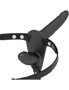 FETISH SUBMISSIVE HARNESS DOBLE PENETRACION NEGRO