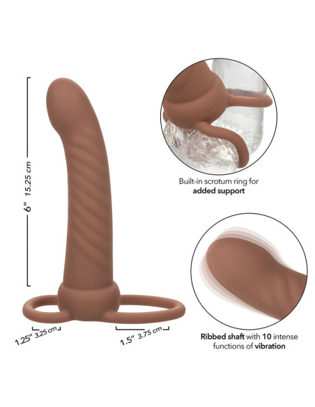 CALEXOTICS MAXX DOBLE PENETRADOR ACANALADO 10 VIBRACIONES MULATO CALEXOTICS MAXX DOBLE PENETRADOR ACANALADO 10 VIBRACIONES MULATO