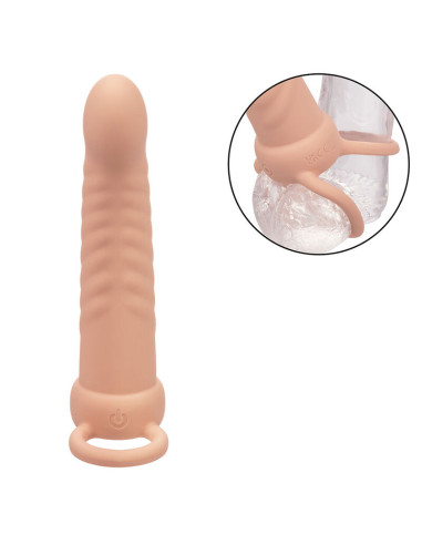 CALEXOTICS MAXX DOBLE PENETRADOR ACANALADO 10 VIBRACIONES NATURAL