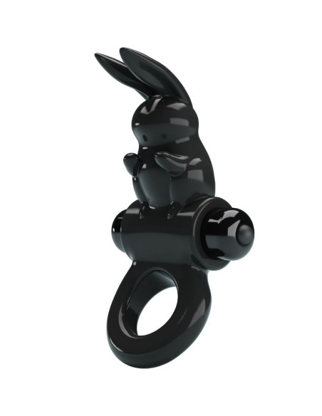 PRETTY LOVE EXCITING RING ANILLO VIBRADOR RABBIT 10 VIBRACIONES NEGRO