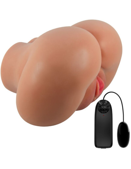 CRAZY BULL LUNA TRASERO VIBRADOR CON VAGINA Y ANO REALASTICO NATURAL CONTROL REMOTO