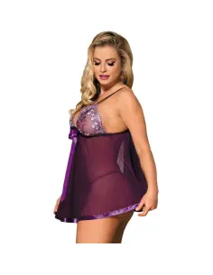 SUBBLIME BABYDOLL CON LAZO Y DETALLES BRILLANTES MORADO S M 2
