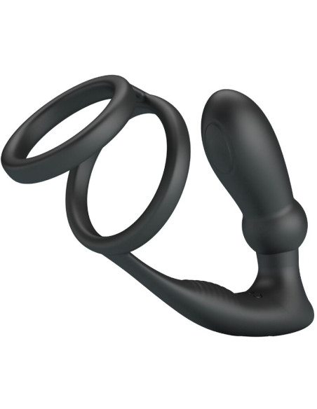 PRETTY LOVE EMONI ANILLO PENE PLUG ANAL 12 VIBRACIONES NEGRO