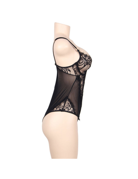SUBBLIME TEDDY ENCAJE FLORAL Y CON FLECOS NEGRO TALLA GRANDE SUBBLIME TEDDY ENCAJE FLORAL Y CON FLECOS NEGRO TALLA GRANDE