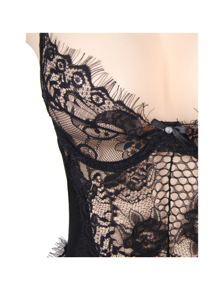 SUBBLIME TEDDY ENCAJE FLORAL Y CON FLECOS NEGRO TALLA GRANDE SUBBLIME TEDDY ENCAJE FLORAL Y CON FLECOS NEGRO TALLA GRANDE
