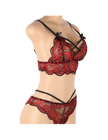 SUBBLIME SET DOS PIEZAS TOP Y PANTIES ENCAJE S M