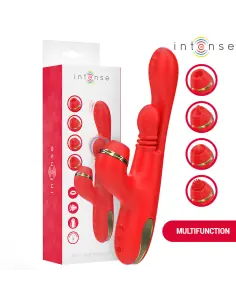 INTENSE KATY ESTIMULADOR CLITORIS MULTIFUNCION 4 CABEZALES INTERCAMBIABLES ROJO 2