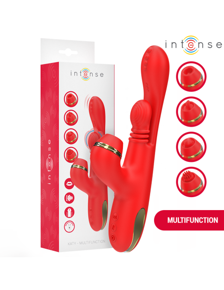 INTENSE KATY ESTIMULADOR CLITORIS MULTIFUNCION 4 CABEZALES INTERCAMBIABLES ROJO INTENSE KATY ESTIMULADOR CLITORIS MULTIFUNCION 4 CABEZALES INTERCAMBIABLES ROJO